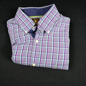 TAILORBYRD Men’s XLT Multicolor Plaid Button-Down Shirt 100% Cotton